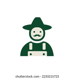 Simple vector Farmer logo with transparent background