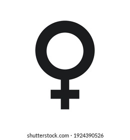 Simple Vector Female Gender Sign. Isolated On White.