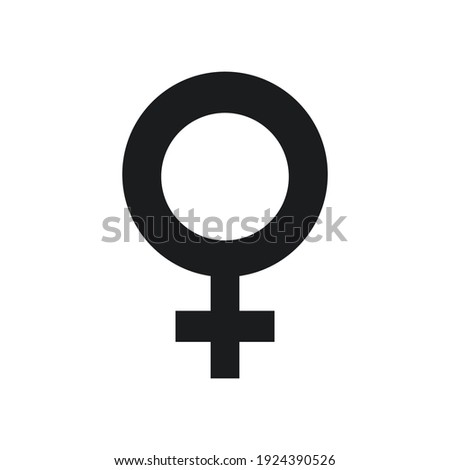 Simple vector female gender sign. Isolated on white.