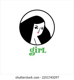 simple vector female icon logo