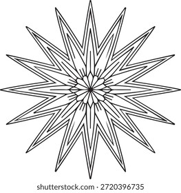 Simple vector file illustration mandala art colouring page 