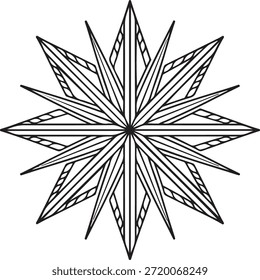 Página para colorear de arte de mandala de archivo de Vector simple 