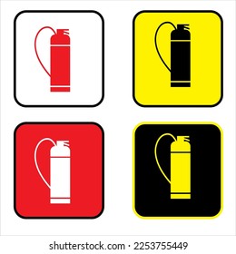 símbolo simple de extinción de incendios vectoriales rojo amarillo blanco y negro