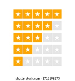 Simple vector five stars rating.