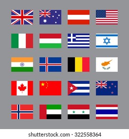 Simple Vector Flags Different Countries Flag Stock Vector (Royalty Free ...