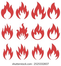 Simple vector flame in flat style