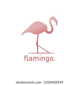 Color simple vectorial flamingo pájaro rosa