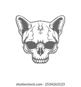 simple vector flat cat skull bone