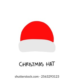 Simple vector flat. christmas hat design