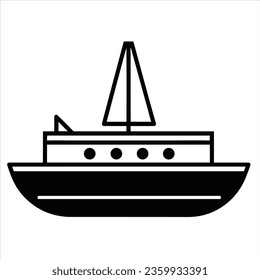 Simple vector flat design boat logo