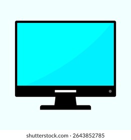 simple vector flat design monitor high resolution with shadow