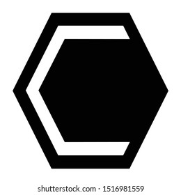 Simple vector flat design symbol letter c.