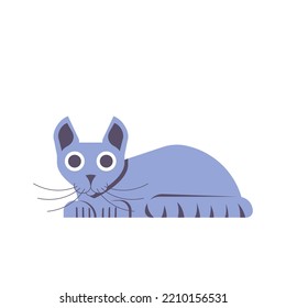 Simple vector flat geometric cat