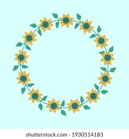 Simple vector floral decorative frame