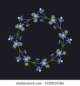 Simple vector floral decorative frame