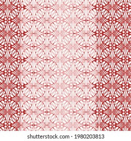 Simple vector floral geometric seamless pattern. Elegant ornament texture with flower silhouettes, diamonds, squares, crosses, circle flower. Stylish ornamental background. red and pink color.