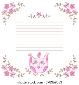 Simple vector floral scrapbook page.