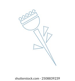 Simple vector flower icon, color blue flat style