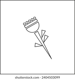 Icono simple de flor vectorial. Color negro de estilo plano de contorno