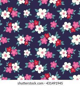 Simple vector flower pattern. Background for kids. Childish style.
Vector illustration.