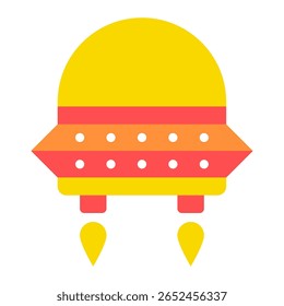 Simple vector of a flying saucer with a domed top and circular base.
