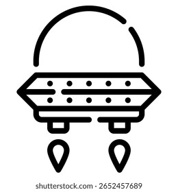 Simple vector of a flying saucer with a domed top and circular base.