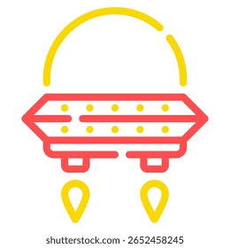 Simple vector of a flying saucer with a domed top and circular base.