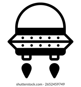 Simple vector of a flying saucer with a domed top and circular base.