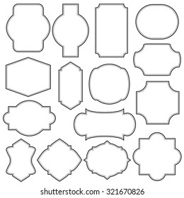 Simple Vector Frame Set, Blank Labels Set