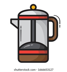 Icono de prensa libre simple vectorial 
color completo sobre fondo blanco con estilo de caricatura