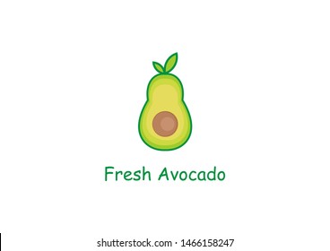 Simple vector of fresh avocado