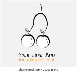 simple vector of fruits in black and white style