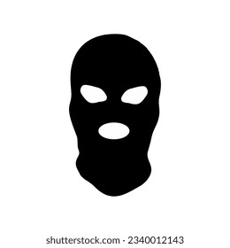 Simple vector full face black face mask 