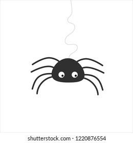 Simple Vector Funny Spider Hanging On Stock Vector (Royalty Free ...