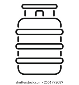 Einfache Vektorgrafik einer Gasflasche, nützlich, um Konzepte wie Energie, Kraftstoff oder Camping zu veranschaulichen
