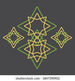 simple vector geometric line icons with stars