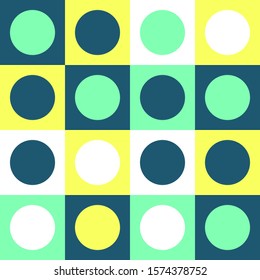 Simple vector geometric pattern of circles and squares