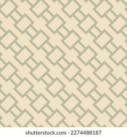 Simple vector geometric seamless pattern. Abstract background with diagonal lines, rectangles, blocks, repeat tiles. Sage and beige color. Repeating design for decor, print, wallpaper, textile, wrap