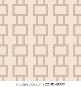 Simple vector geometric seamless pattern. Abstract subtle background with lines, rectangles, blocks, repeat tiles. Minimal beige graphic texture. Repetitive design for decor, print, wallpaper, carpet