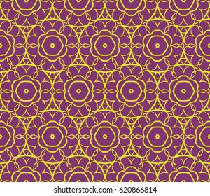 Simple vector geometric seamless pattern. Floral style. Cute scrapbook paper. for printing on fabric, paper for scrapbooking, wallpaper, cover, page book.
