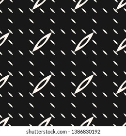 Simple vector geometric texture with small shapes, diagonal lines. Black and white minimal funky background. Abstract monochrome minimalist texture. Dark repeat design for decor, wallpapers, covers