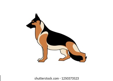 Simple Vector of German Shepherd