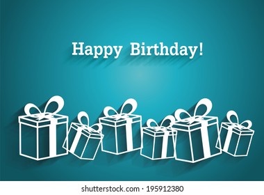 Simple vector gifts made from paper stripe - original  card.