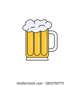 simple vector glass of beer icon with stroke