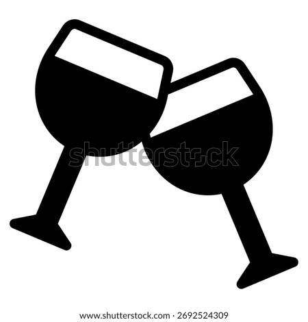 Simple vector of a glass with clinking cheers.