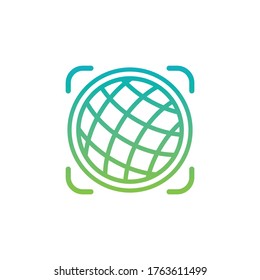 Simple vector globe icon color gradation