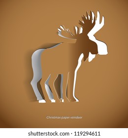 Simple vector Gold reindeer- original new year card
