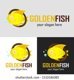 Simple Vector Golden fish logo design