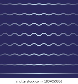 Simple vector gradient of blue and soft waves seamless pattern background. Ideal for decorating home, boats, yachts, beach, swimming pools, home, bedroom, bags, wallpaper, packaging