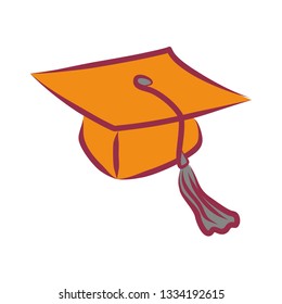 Simple vector graduate cap icon. The square academic cap, mortarboard or Oxford cap - flat linear clipart